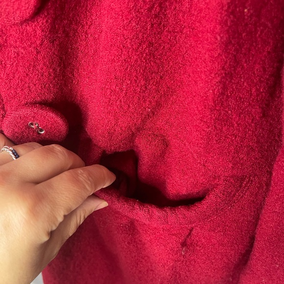 SugarFly Red Wool Blend Winter Fall Coat Jacket Size Medium - Picture 6 of 9